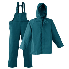 Cheap Custom waterproof Polyester Raincoat,Fisherman's Rain Suit for Fishing Working Hiking including jacket and bib pants